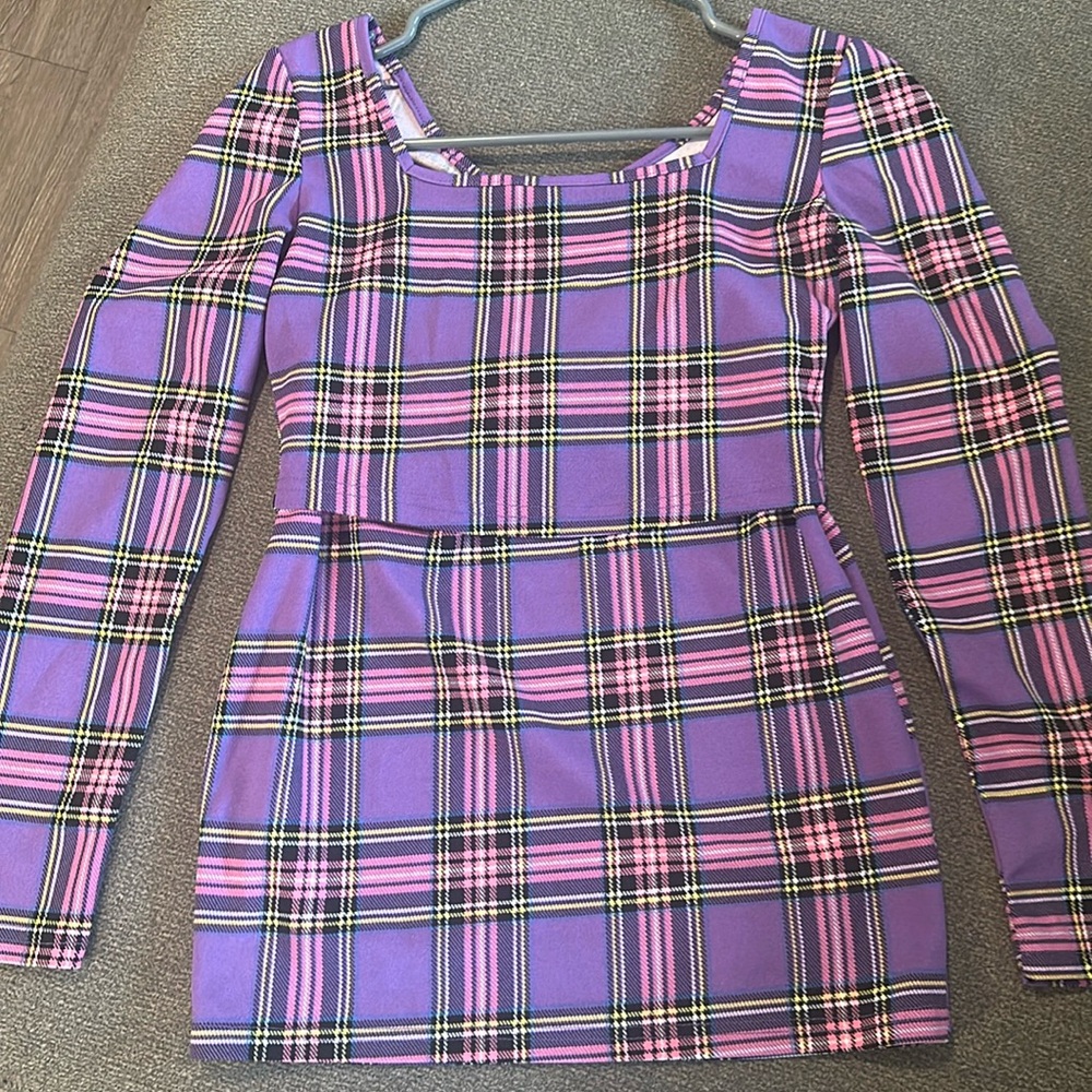 Pink and Purple Plaid Two-Piece Set